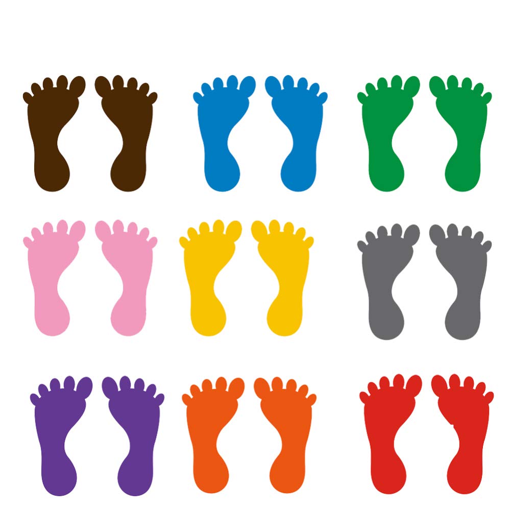 STOBOK 18 Pairs Footprint Floor Decals | Waterproof Anti-Slip Stickers