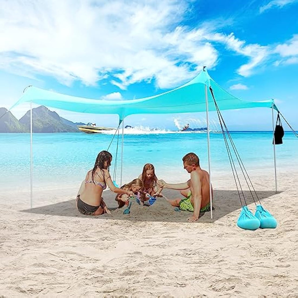 Jolof Store UPF50+ Beach Tent – 3x3m Portable Family Sun Shade Canopy