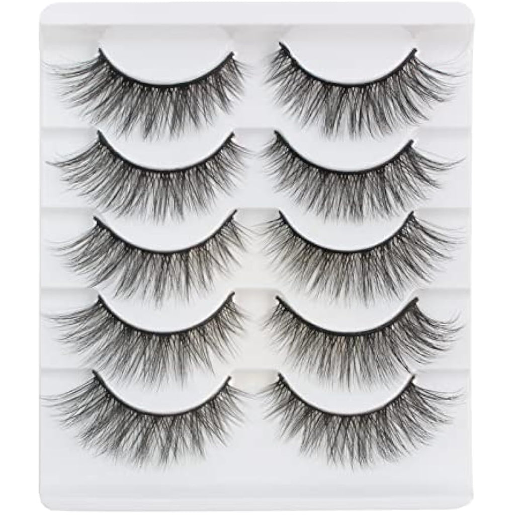 Jolof Store Cat Eye Faux Mink Lashes | Natural 3D Fluffy 5 Pair Pack