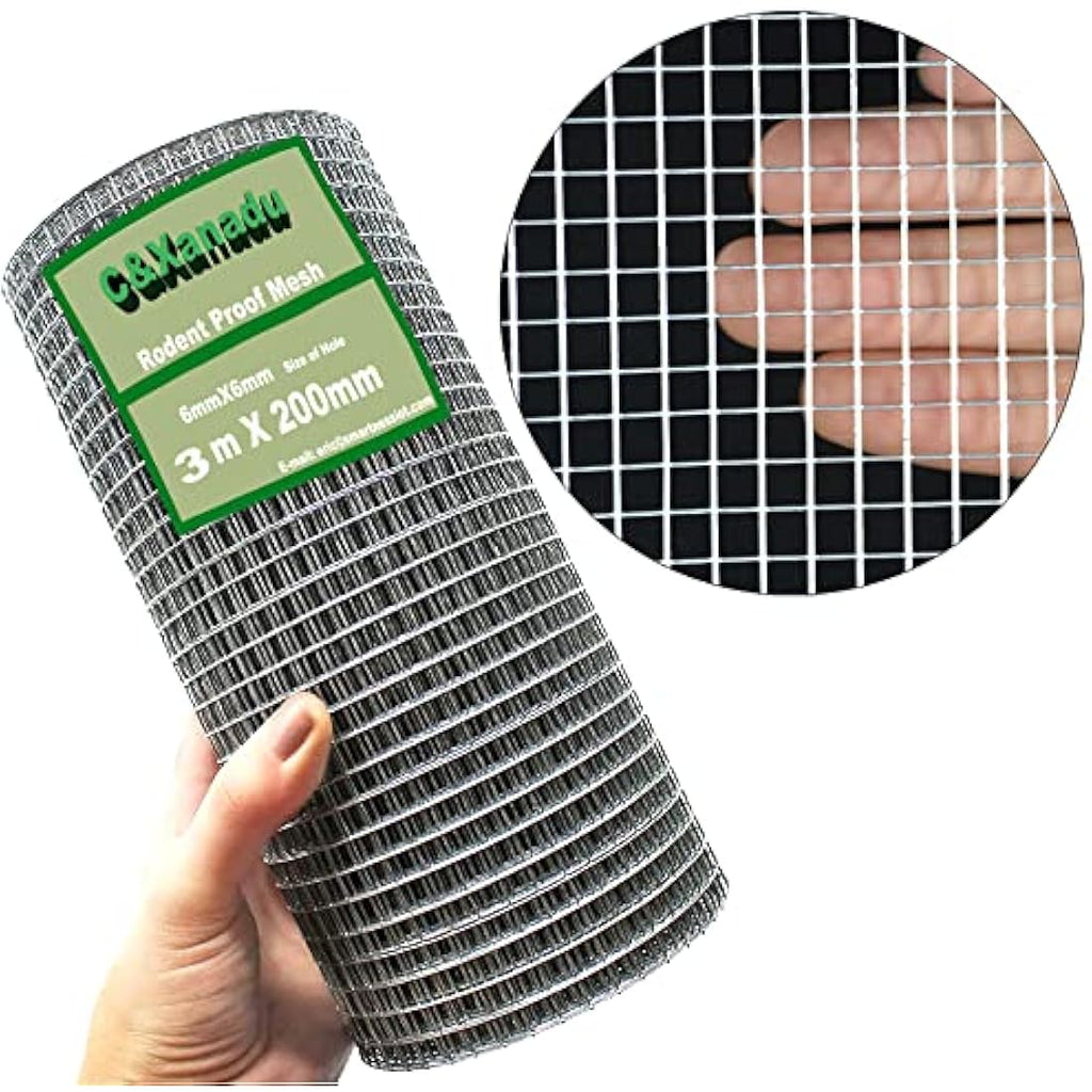 C&Xanadu Galvanised Rat Mesh – 200mm x 3m Rodent Proofing Wire Roll