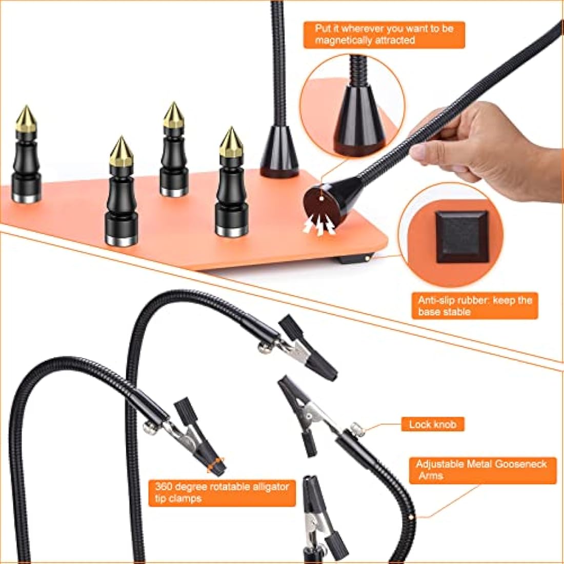 Preciva Magnetic Helping Hands Soldering Station | 4 Flexible Arms