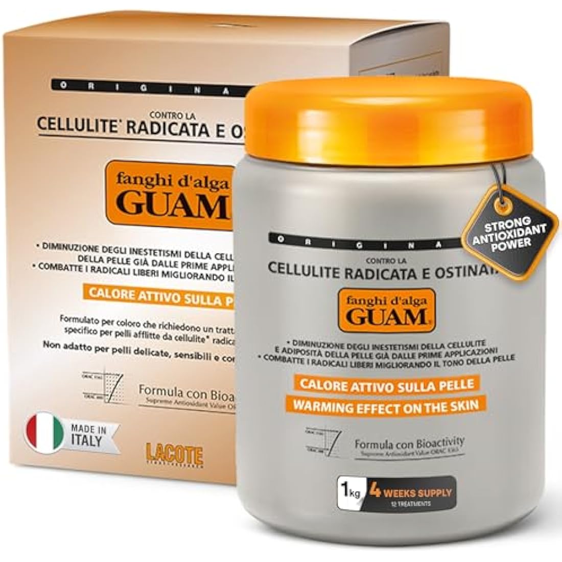 GUAM Seaweed Mud Anti-Cellulite Treatment – Hot Body Mask for Legs, 1kg