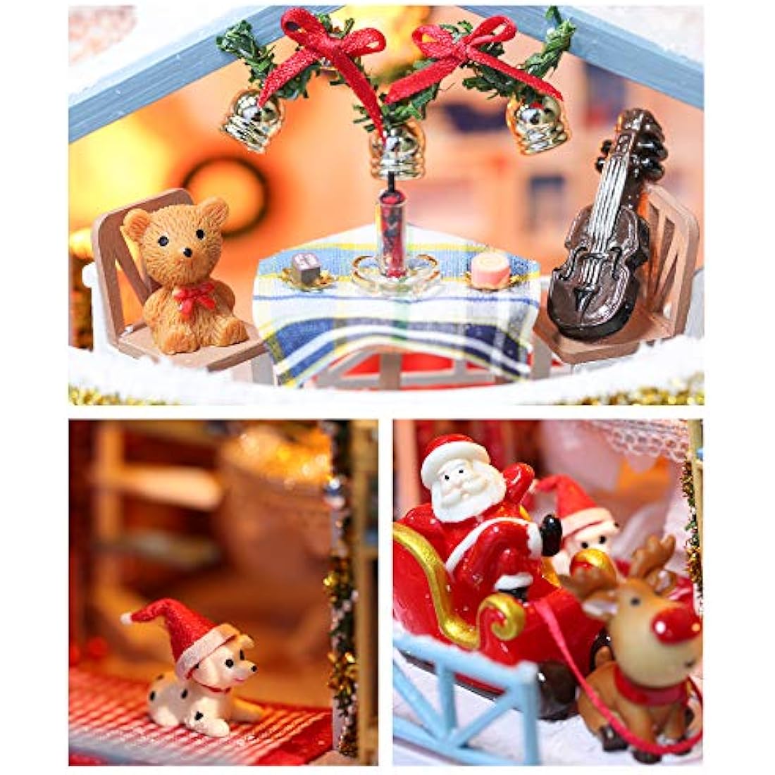 GuDoQi DIY Miniature Dollhouse Kit - Wooden Model with LED Light & Music