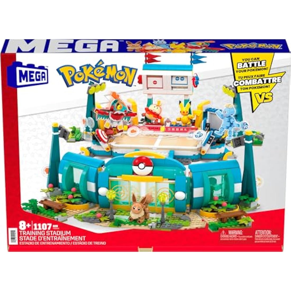 MEGA Pokémon Training Stadium Building Set with 5 Figures - 1101 Pieces