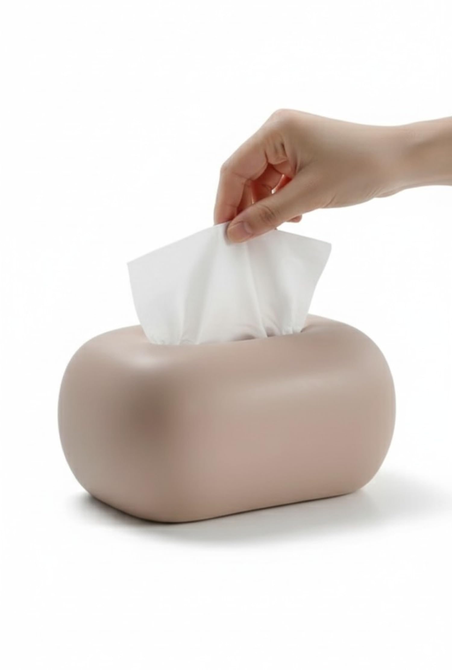 Baamur Ceramic Cosmetic Tissue Box – Brown Pastel Modern Dispenser