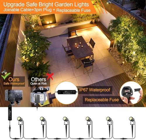 ECOWHO LED Garden Spotlights | 21m IP65 Waterproof Low Voltage Spike Lights