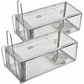 Anyhall 2-Pack Humane Rat Traps | Silver Live Mouse Cage Traps
