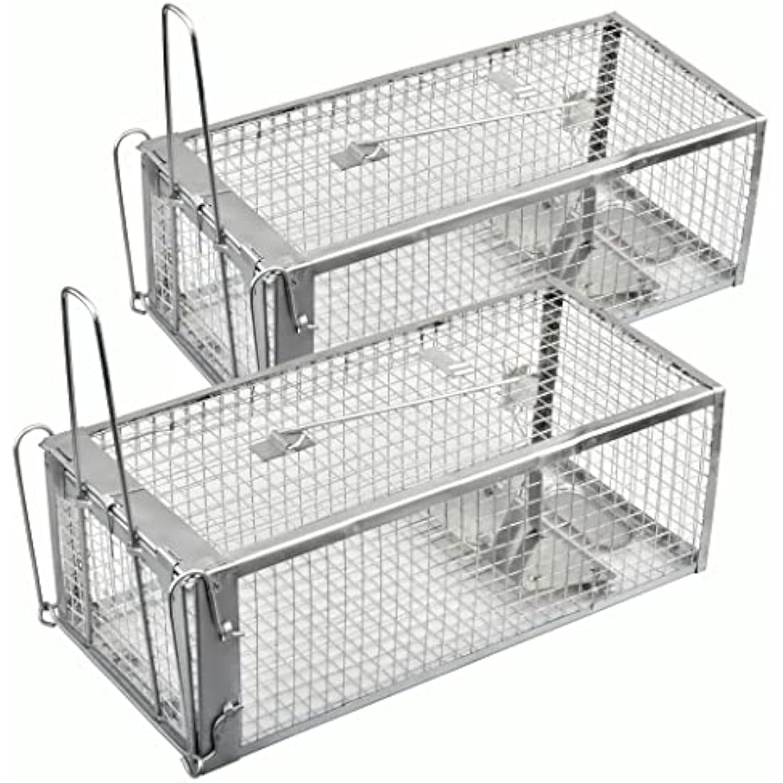 Anyhall 2-Pack Humane Rat Traps | Silver Live Mouse Cage Traps
