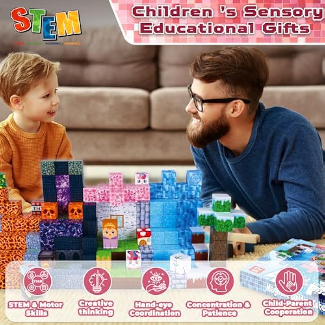ToyUnited 150PCS Magnetic Building Blocks – Dark Swordsman STEM Cubes