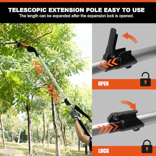 Kebtek Telescopic Extension Pole for KT940 KT933 KTE-35 - 1.7M to 2.4M