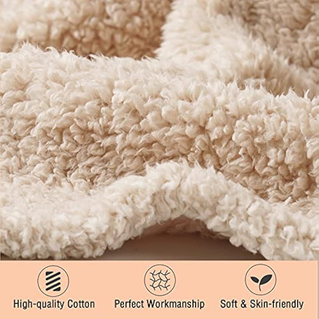 Luciphia Soft Fleece Pet Blankets - 3 Pack Fluffy Dog Throw, Beige, Large