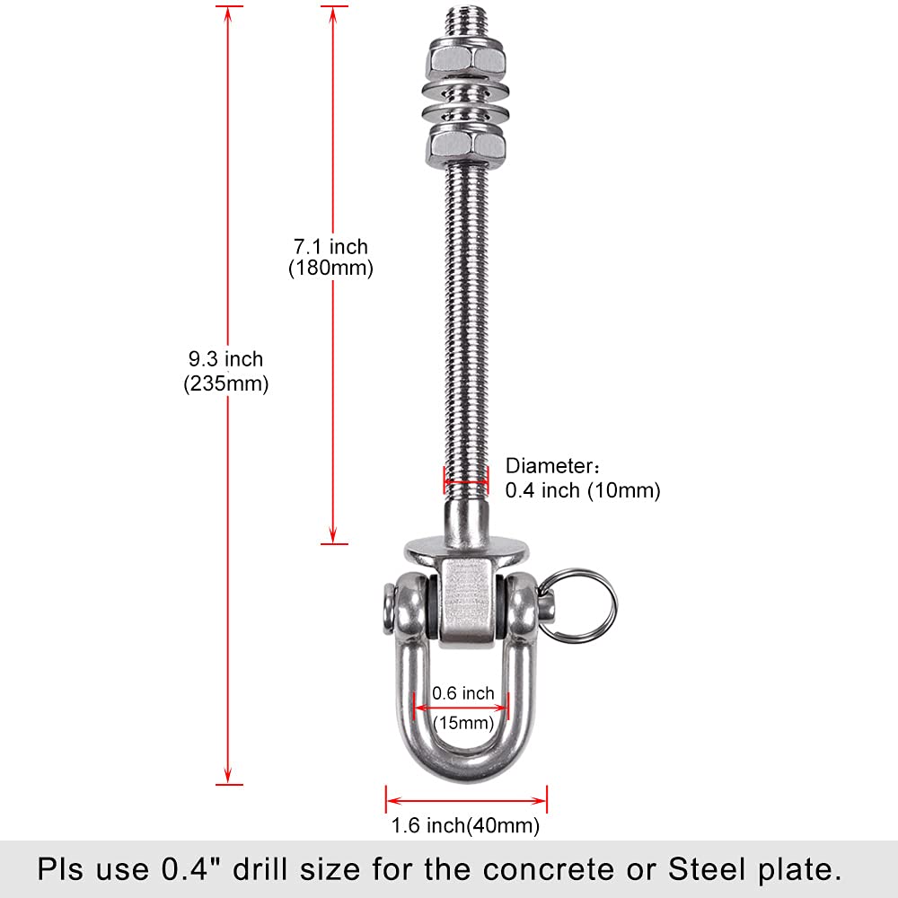 SELEWARE Heavy Duty Swing Hangers | 6 Pcs Stainless Steel Beam Hooks