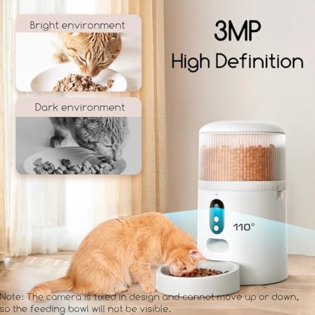 Faroro Automatic Cat Feeder with 3MP HD Camera | 5G WiFi Smart Pet Feeder