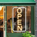 LightingWill LED Neon Open Sign | 23x12 Vertical Yellow & White Business Sign