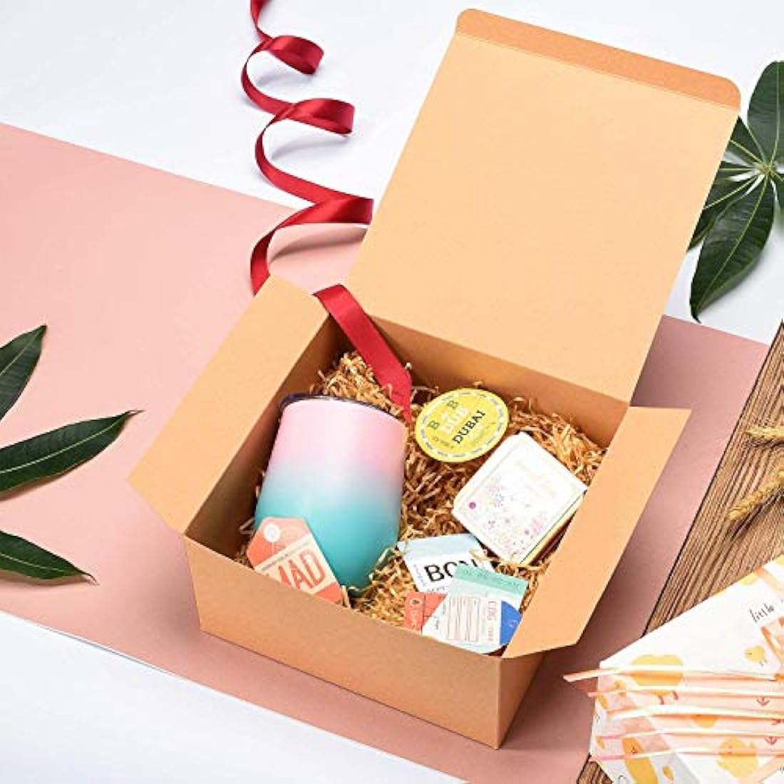 Switory Kraft Paper Gift Boxes - 25pc Brown Cardboard Bridesmaid Boxes