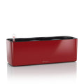 LECHUZA CUBE Glossy Triple Self-Watering Indoor Planter - Red Plastic