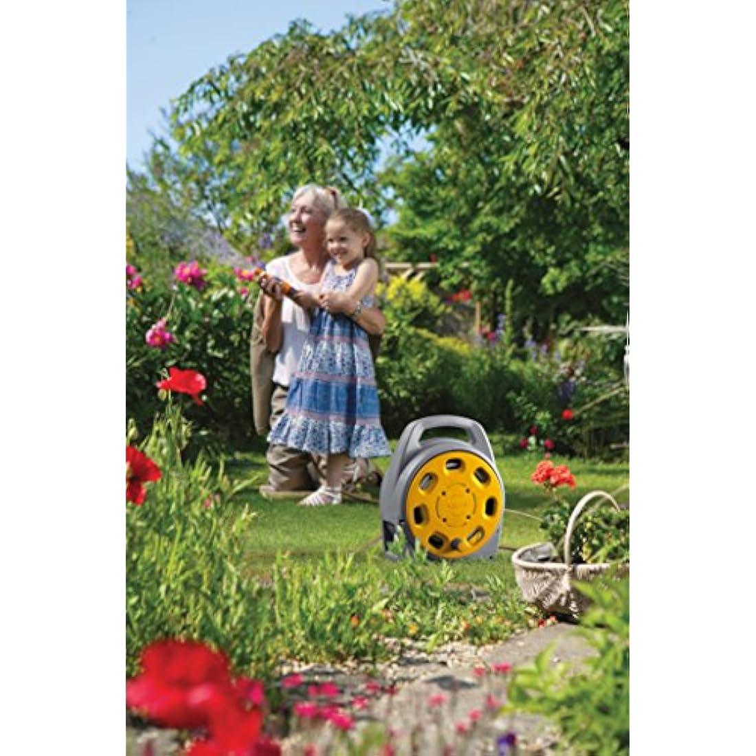 Hozelock Portable Compact Hose Reel – 20m Enclosed Garden Hose Box