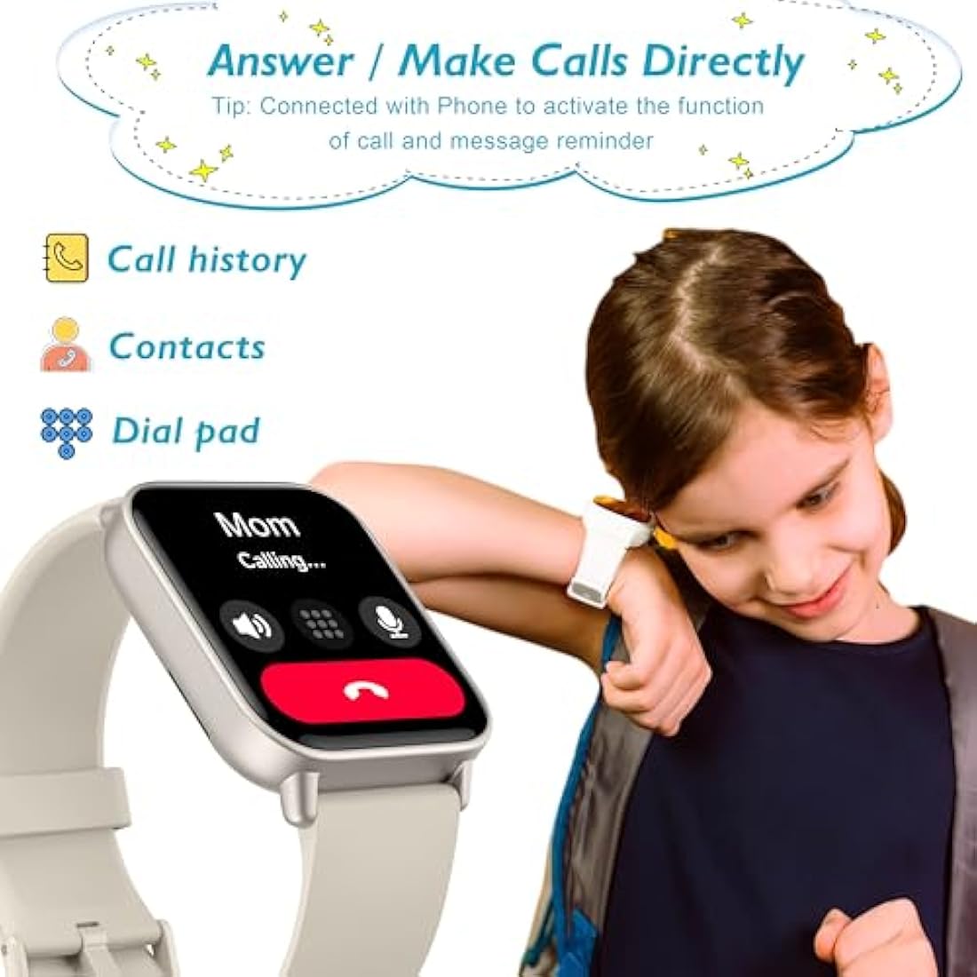 KALINCO Kids Smart Watch | IP68 Waterproof Fitness Tracker with 100 Sports