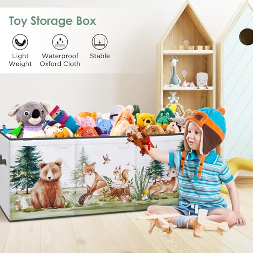 Decalsweet Extra Large Foldable Toy Storage Box with Lid – Oxford Toy Chest