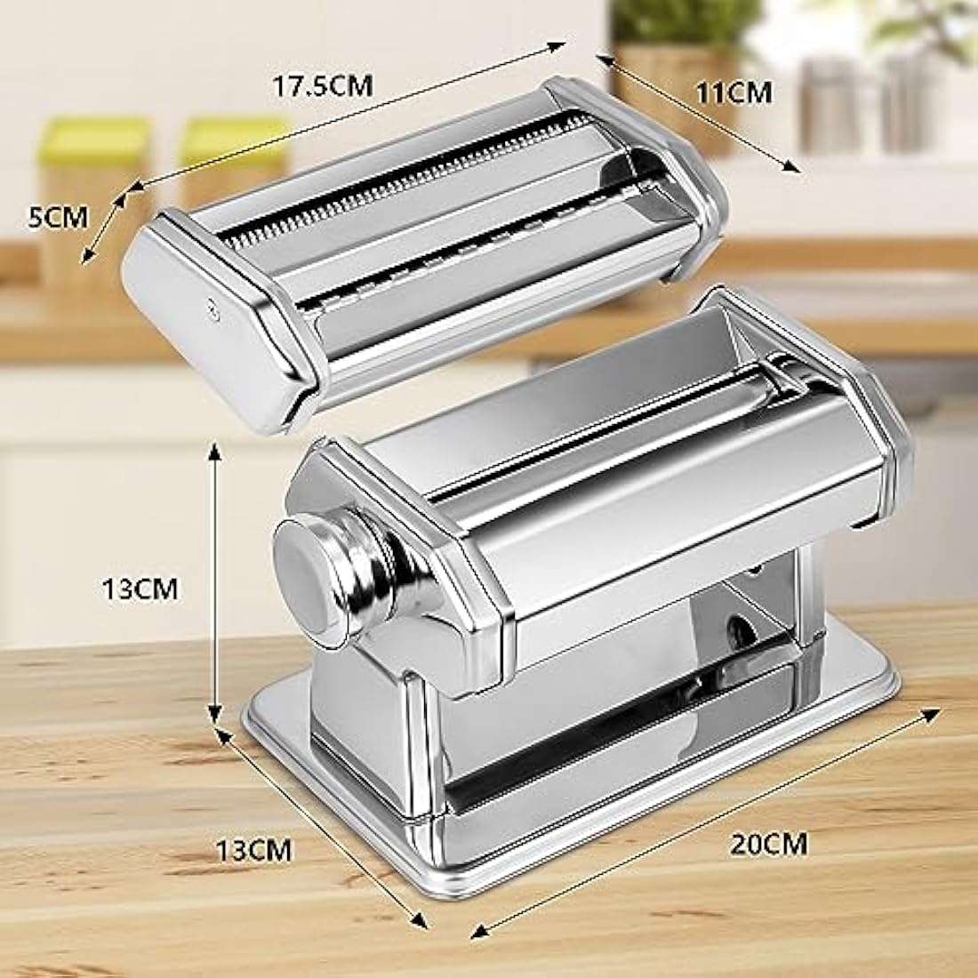 YASHE 2-in-1 Stainless Steel Pasta Maker Machine with Cleaning Kit