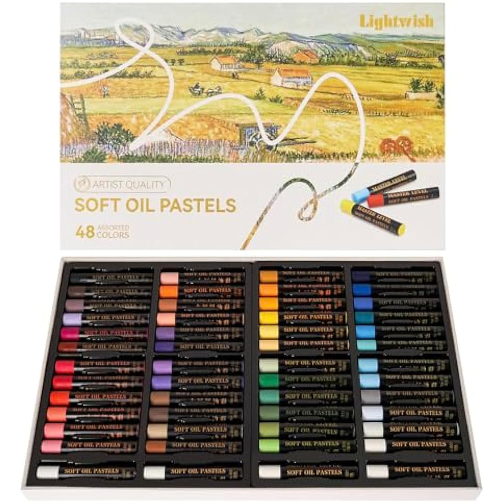 Lightwish Professional Oil Pastels – 52 Vibrant Colors for Artists