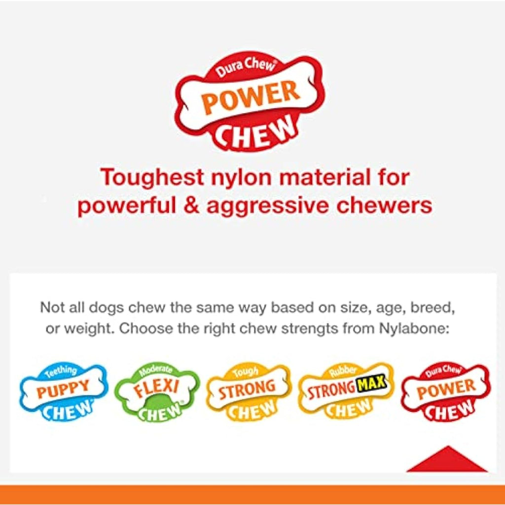 Nylabone Extreme Tough Dog Chew Toy | Bacon Flavor | XL for 23kg+