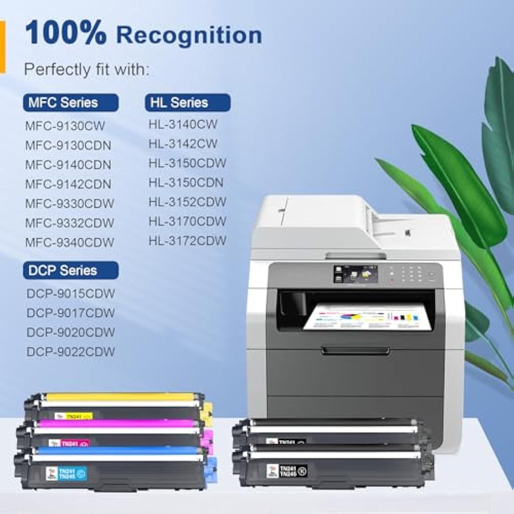 Palmtree TN241 TN245 Compatible Toner for Brother MFC-9332CDW (5-Pack)