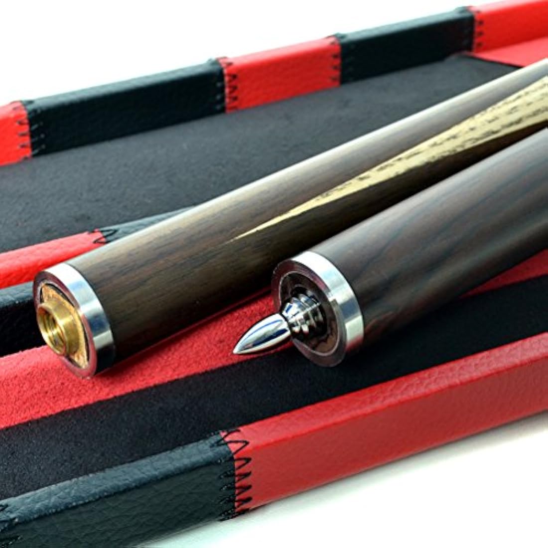 CUESOUL 57" Hand-Spliced 3/4 Snooker Cue | Ash Wood & Leatherette Case