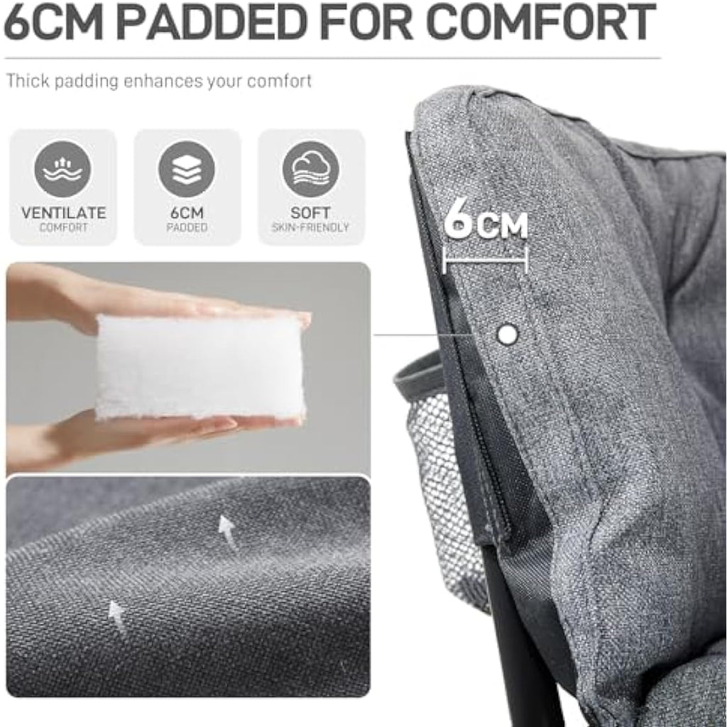 Ever Advanced Double Camping Chair | 6cm Padded 2 Seater Folding Sofa