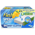 Flash Speedmop Antibacterial Lemon Wet Floor Wipes - 96 Refill Cloths