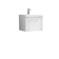 nuie Deco 500mm Wall Hung Fluted Vanity Unit & Basin - Satin White