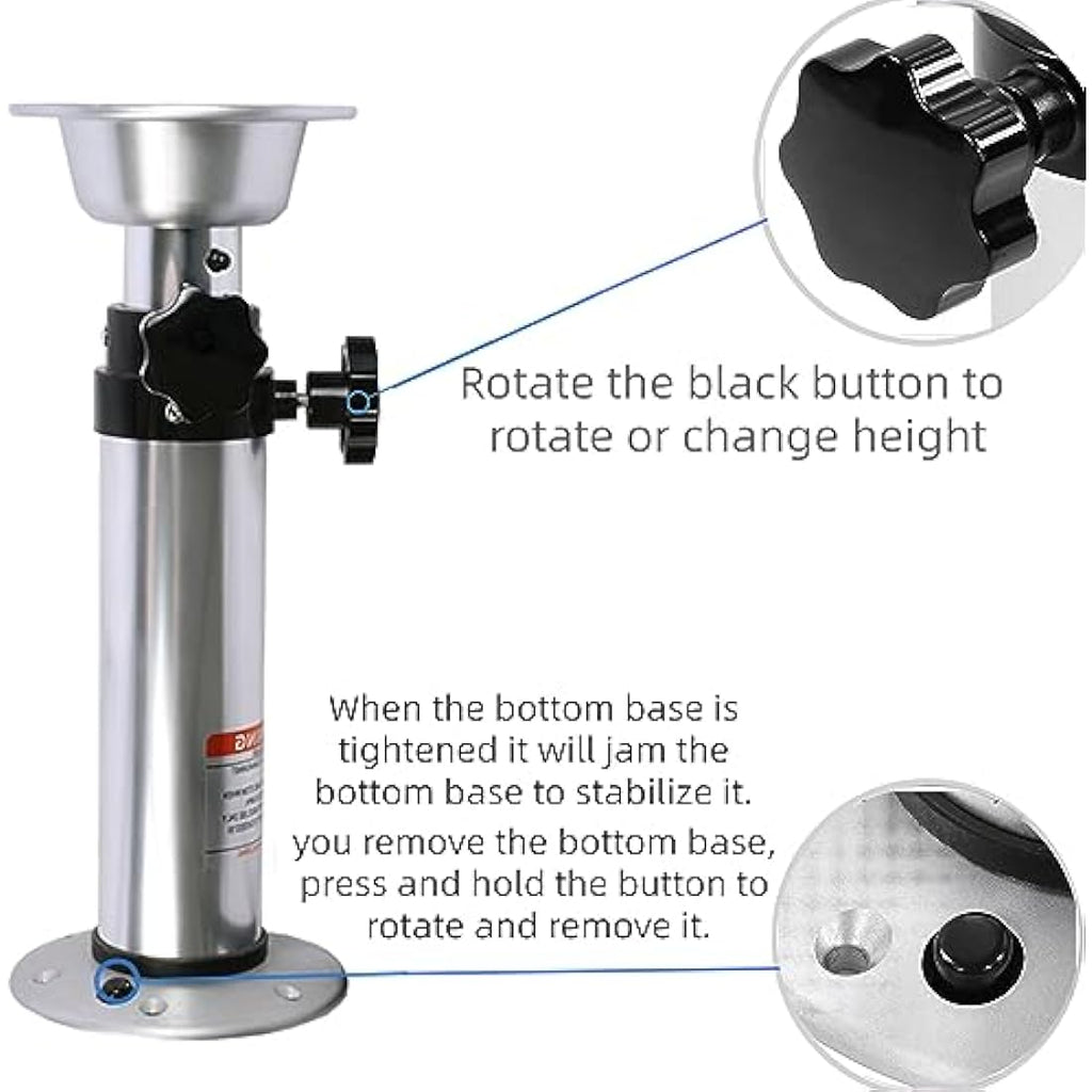 HWHongRV Adjustable RV Table Leg | 17-28" Aluminum Pedestal for Boats
