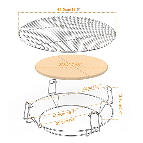 Onlyfire BBQ Cooking Grate System for 22.5" Weber Kettle Grill
