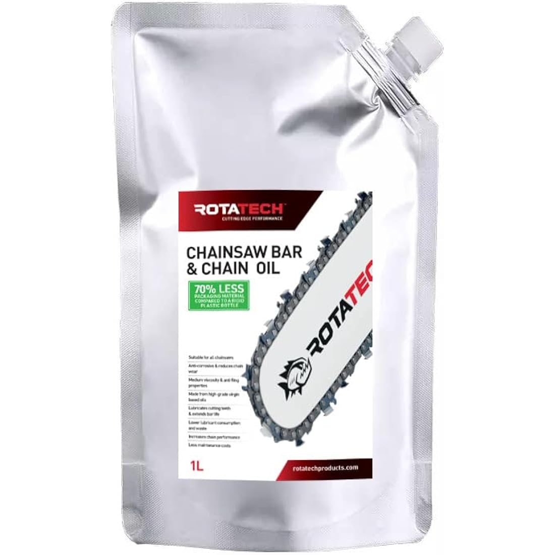 Rotatech Chainsaw Bar & Chain Oil | 1L Eco-Friendly Refill Pouch