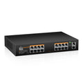 keepLiNK 18 Port Gigabit PoE Switch | 16 PoE+ Ports | 240W Unmanaged