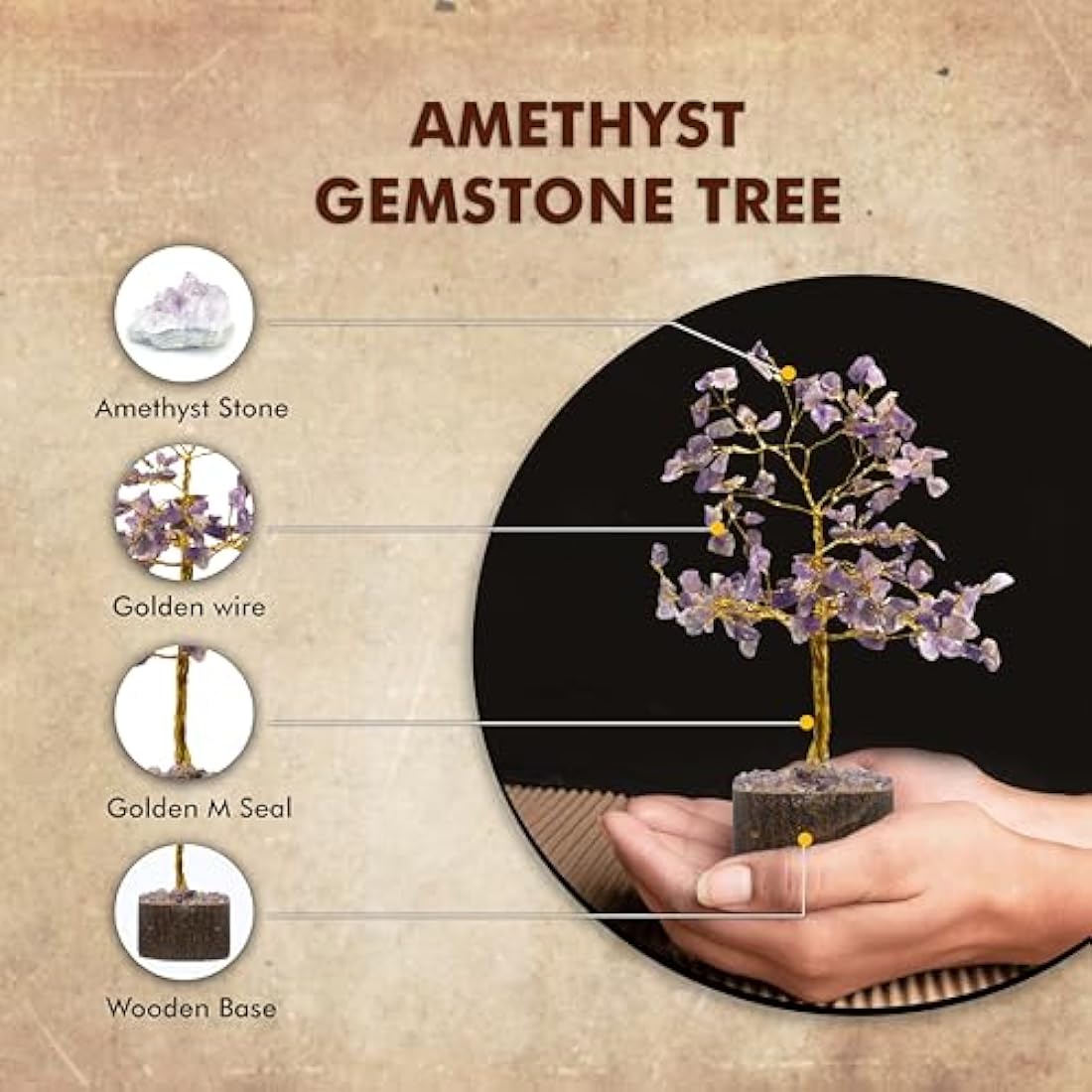 Amethyst Crystal Tree - 150 Bead Feng Shui Gemstone Bonsai