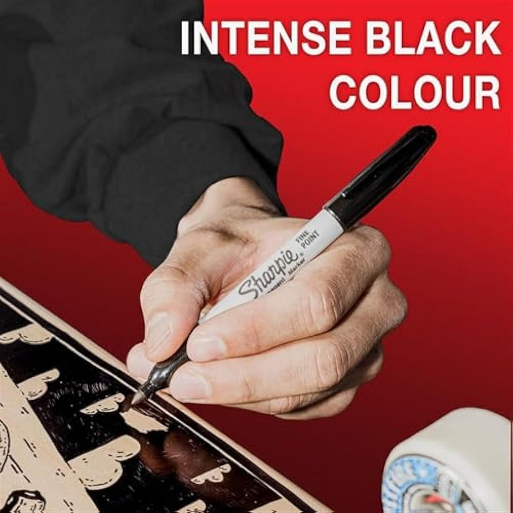 Sharpie Permanent Markers | Fine Point Black Ink Pens | 12 Count Pack