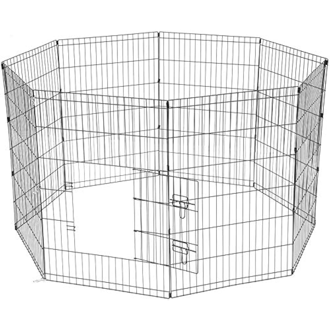 Underdog 8 Panel Foldable Pet Playpen | Indoor & Outdoor Dog Pen - 91cm Black