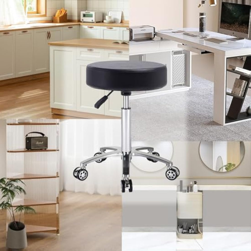 Antlu Rolling Massage Stool - Adjustable Swivel Salon Chair with Wheels