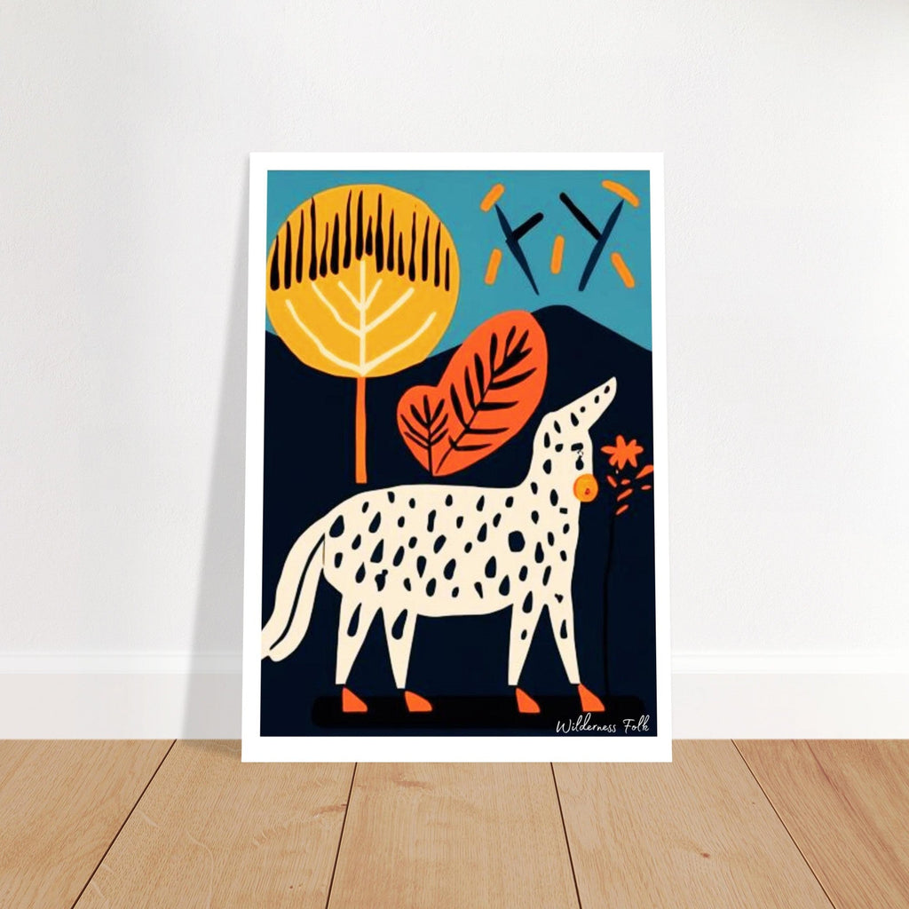 Stylish Folk Art Poster - Modern Animal Illustration - Scandinavian Wall Décor