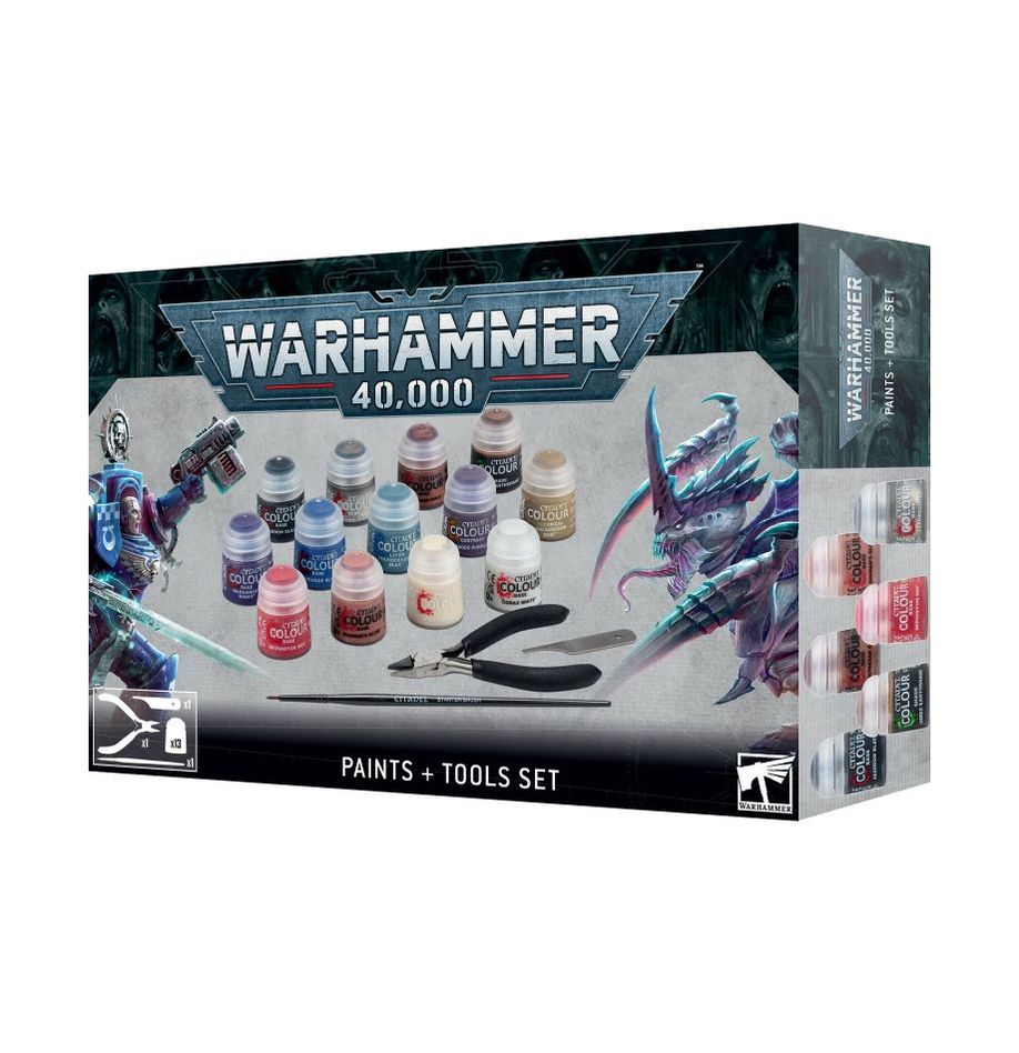 Warhammer 40,000 Paints and Tools Set – Citadel Miniature Hobby Kit