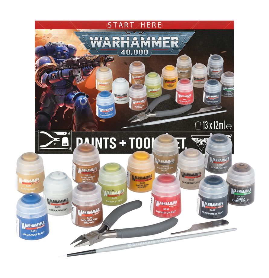 Warhammer 40,000 Paints and Tools Set – Citadel Miniature Hobby Kit