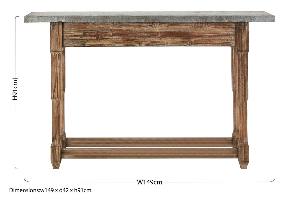 Orsina Elementary Console Table – Antique Wood Finish Entryway Desk
