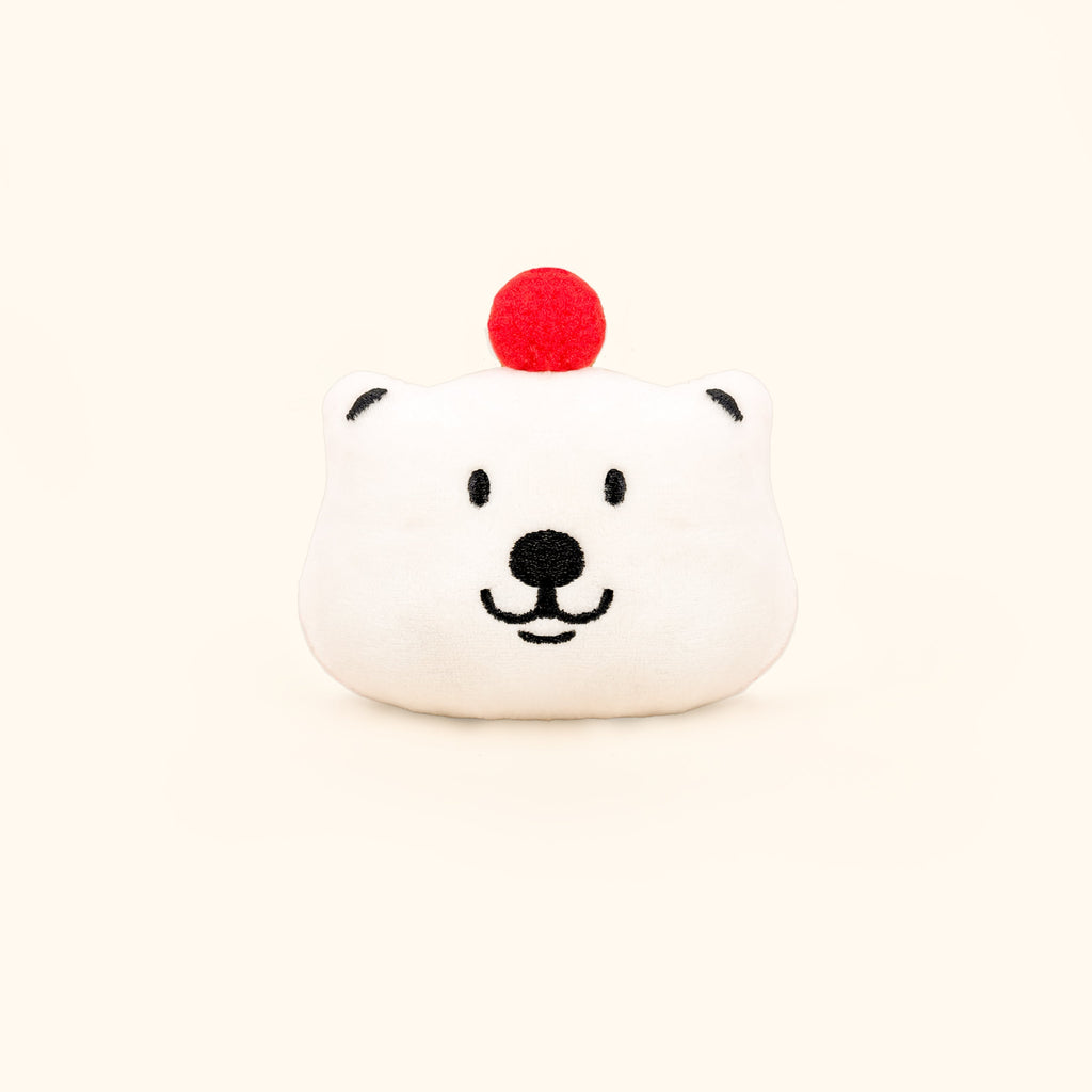 LuLuFun Studio Fluffy Polar Bear Plush Bag Charm – White Bear Keychain