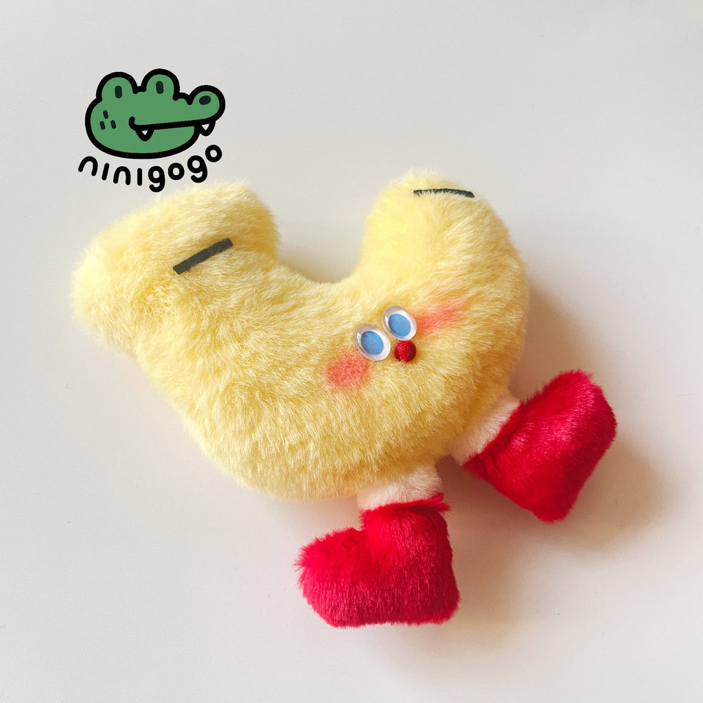 LuLuFun Studio Banana Plush Charm – Handmade Polar Fleece Mini Toy