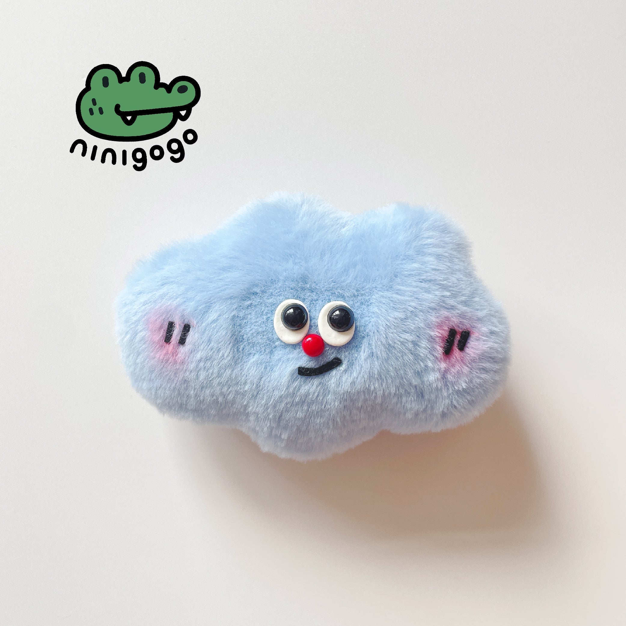 LuLuFun Studio Blue Cloud Bag Charm – Handmade Polar Fleece Plush