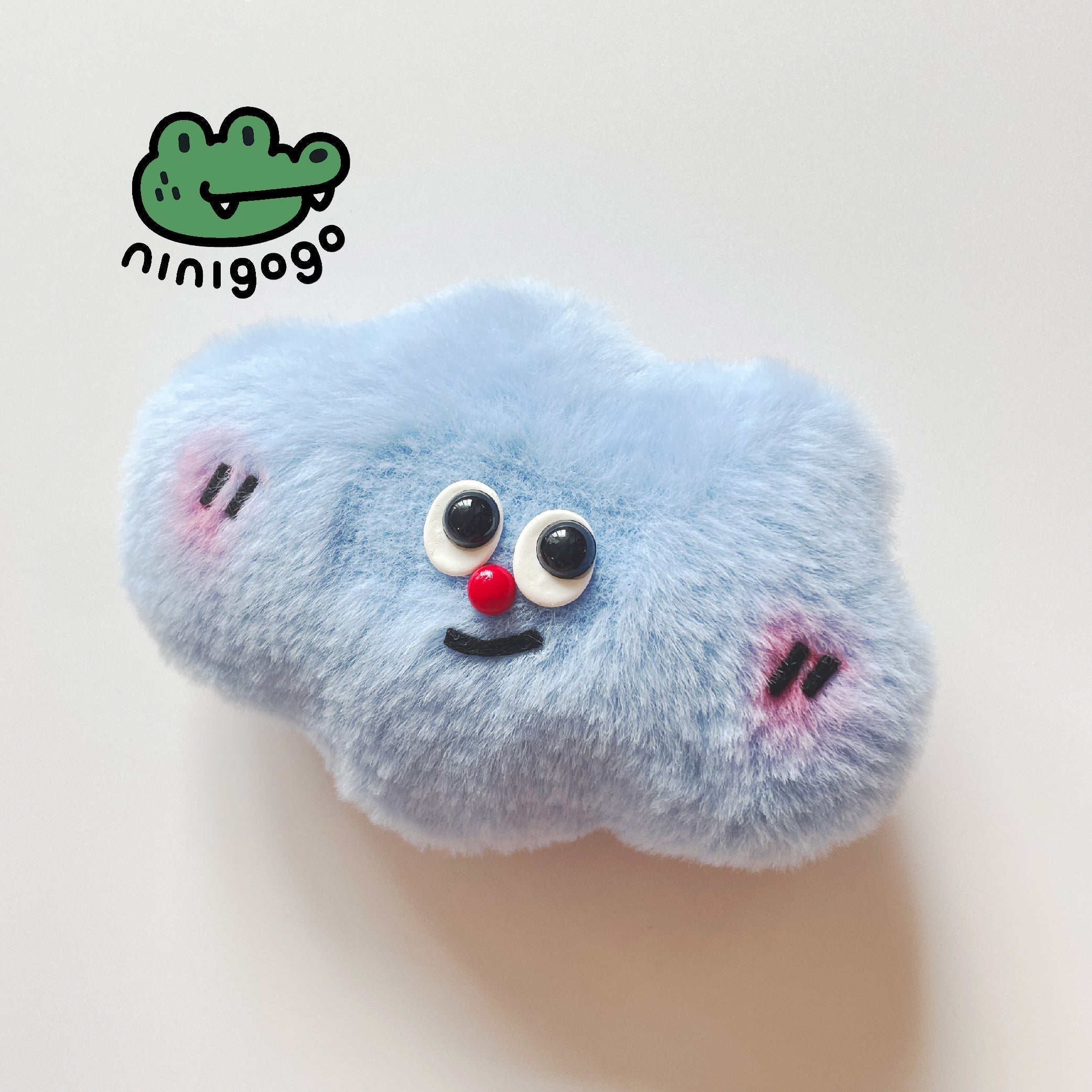 LuLuFun Studio Blue Cloud Bag Charm – Handmade Polar Fleece Plush