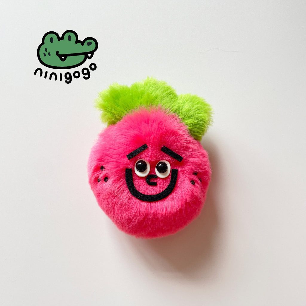 Strawberry Plush Charm – LuLuFun Studio Polar Fleece Mini Toy