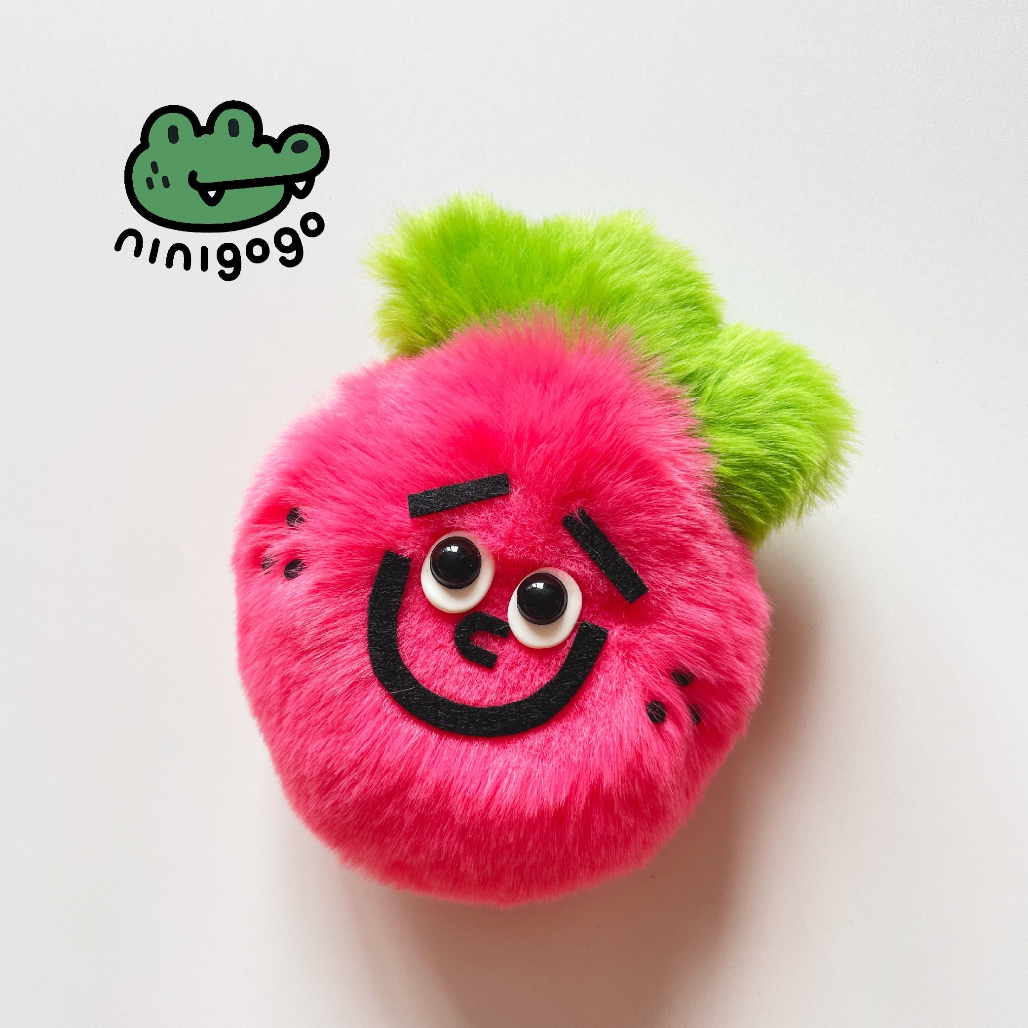 Strawberry Plush Charm – LuLuFun Studio Polar Fleece Mini Toy