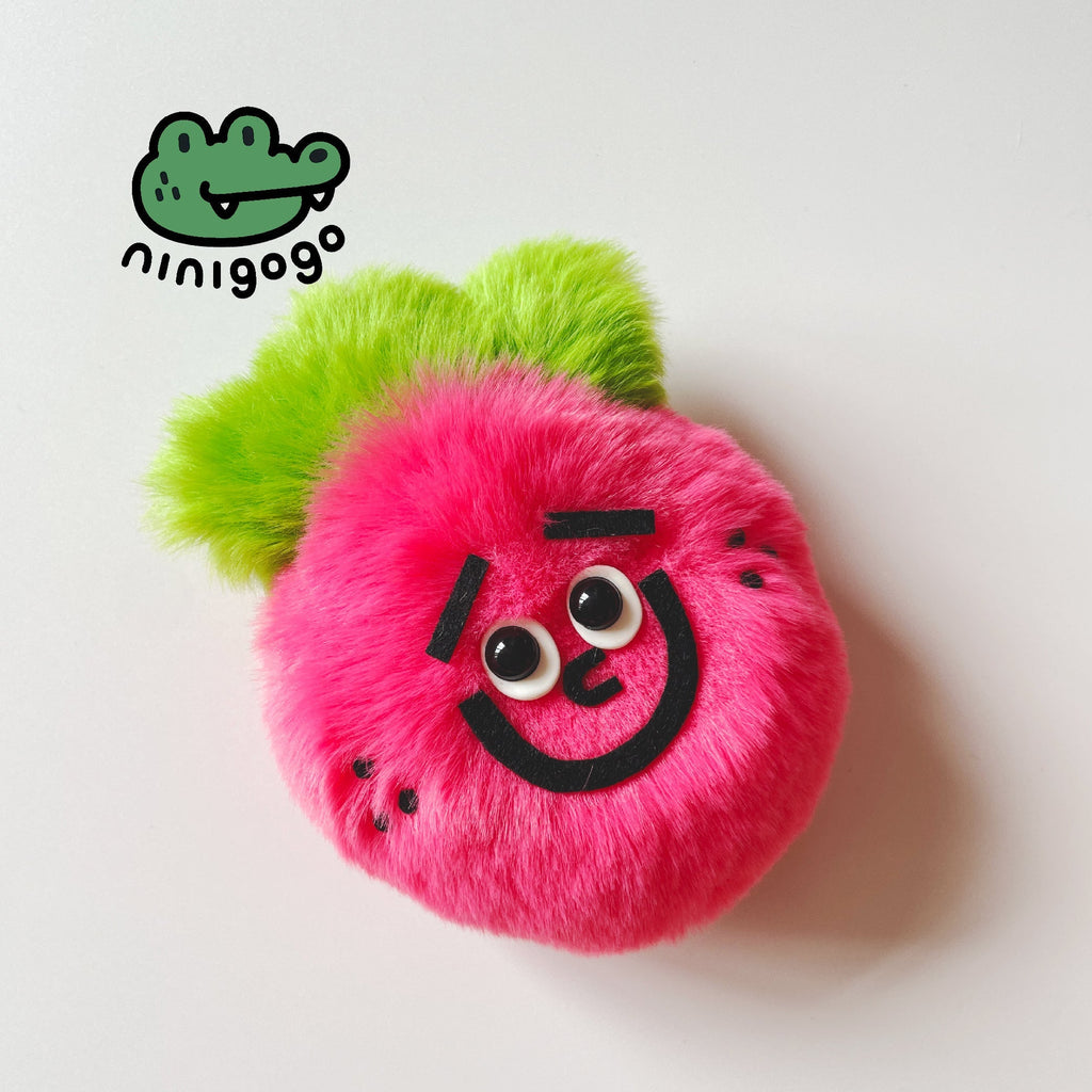 Strawberry Plush Charm – LuLuFun Studio Polar Fleece Mini Toy